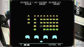 Space Invaders None Fixed Shields Invisible Zig-Zagging Atari 7800 Emulated