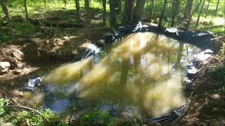 Diy Laying Pond Liner And Adding Water To Deer-Wildlife Watering Hole 04 24 17
