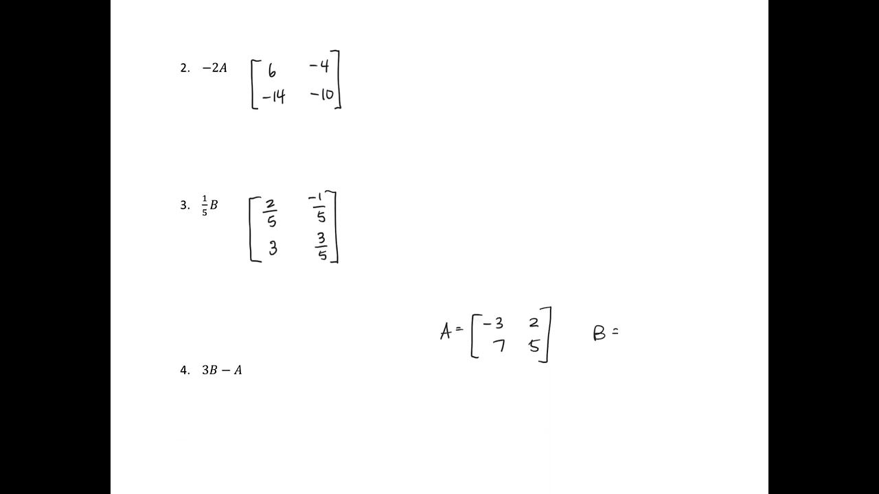 Scalar Multiplication of Matrices.mp4 - YouTube