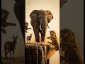 3 Lions Attack Mountain Goat — Elephant’s EPIC Cliff Rescue! Epic Paw Rescue 🐐🦁🐘 #Shorts