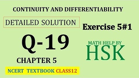 continuity and differentiability  ex5#1 q19 class 12 maths ncert textbook solution