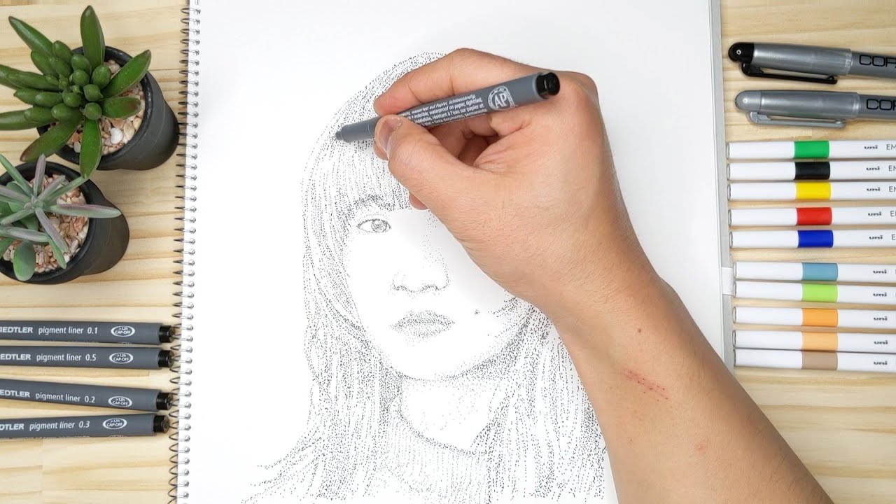 あいみょん ひたすら点だけで描いてみた 点描画アート イラスト Youtube