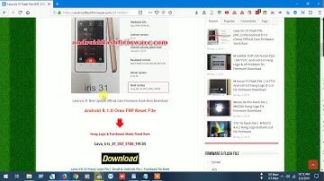Lava iris 31 Flash File (INT_S106) Android 8.1.0 Official Customer Care Firmware