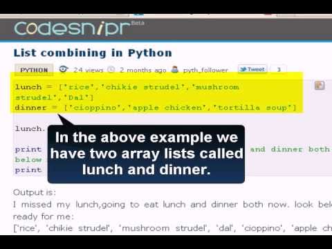 PYTHON Tutorial : List combining in Python