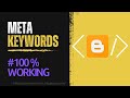 How to add meta keywords in blogger website 2025 | how to use meta keywords in blogger.