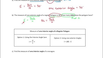 Find the Angle Measure or Number of Sides Given One Exterior Angle