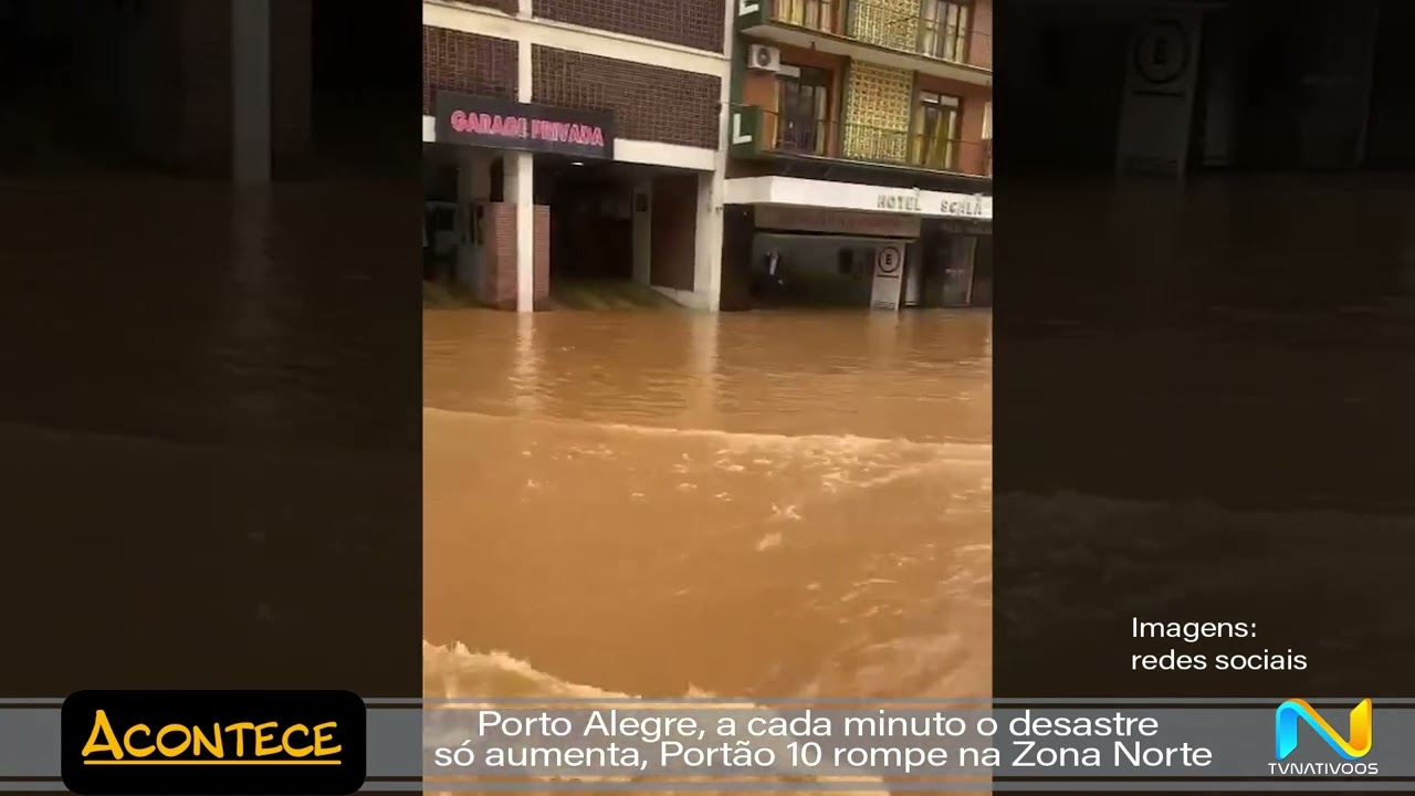 Porto Alegre, a cada minuto o desastre só aumenta, Portão 14 rompe na Zona Norte.