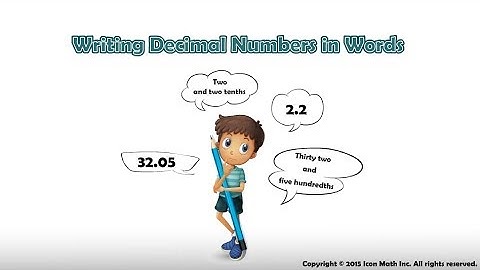 Reading/Writing Decimal Numbers in Words