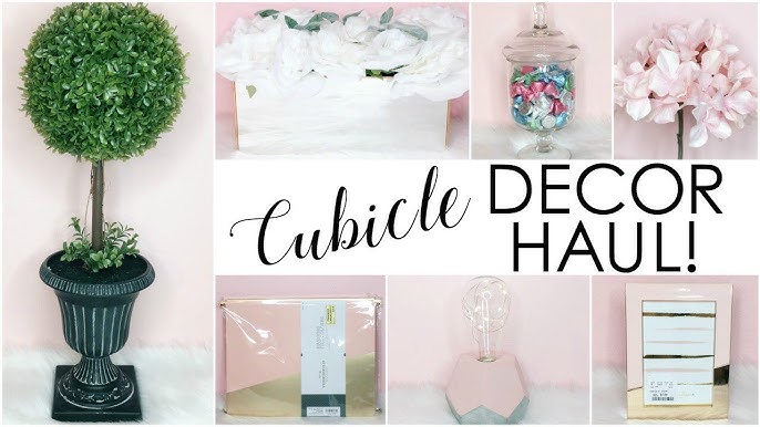 Girly Cubicle & Office Decor Haul ♡ HomeGoods, TJ Maxx, Target & Hobby  Lobby ♡ Pink, Gold & Marble 