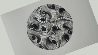 Zentangle line Patterns Illustration how to draw