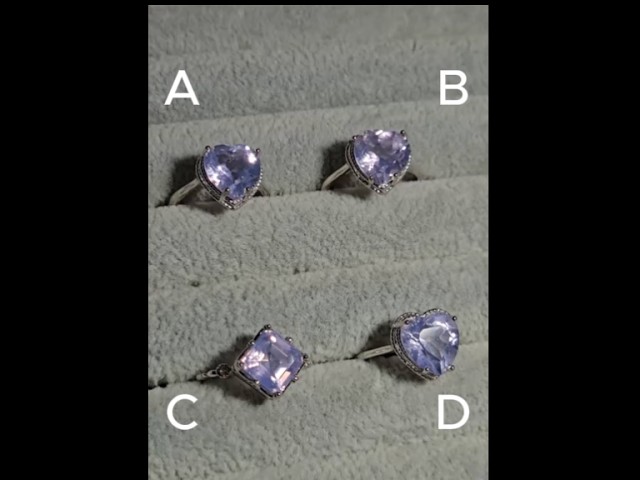 Lavender moon quartz heart ring in adjustable sterling silver (B) - RQ154