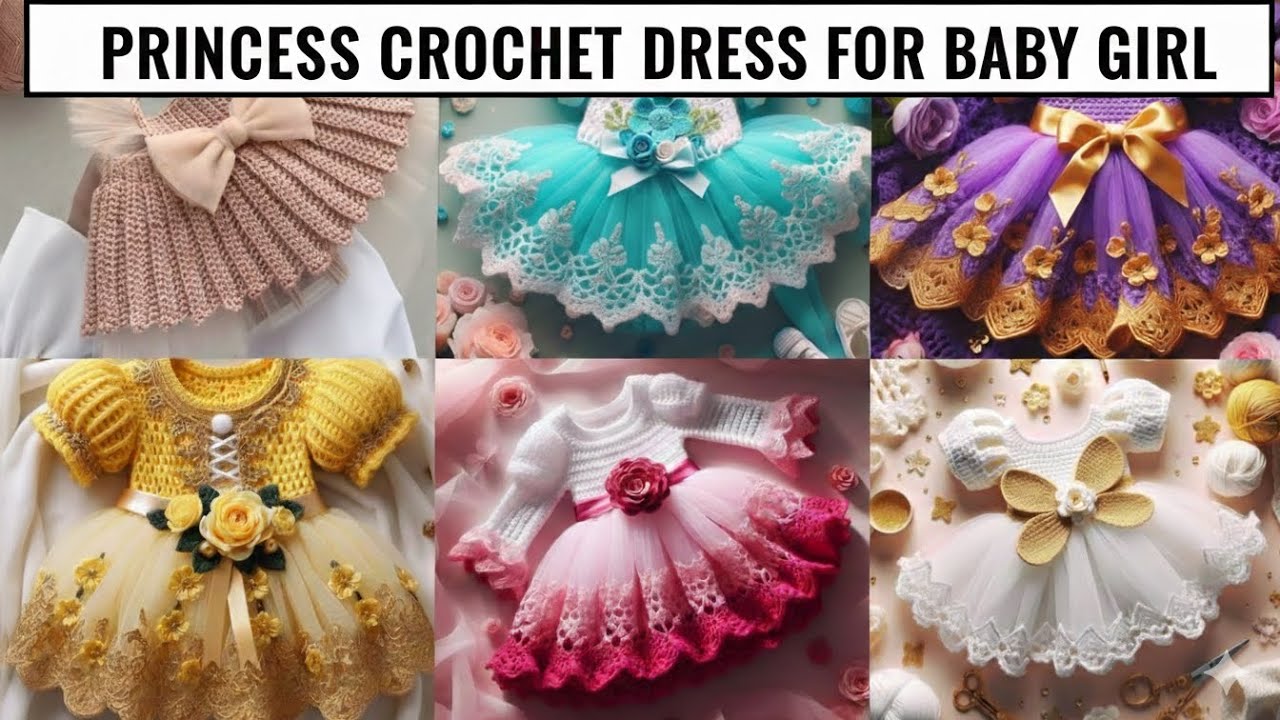 Crochet Princess Frock for Baby Girl 👑Princess Crochet Dress Tutorial |Vestido Princesa a Crochet