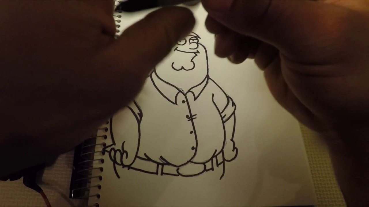 (ASMR) Gum Chewing | Drawing Peter Griffin From Family Guy | No Talking