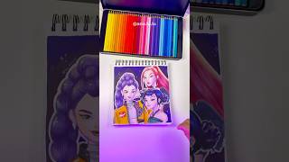 Bora testar esses lápis da Ohuhu com um desenho de #guerreirasdokpop 💜 #desenho #pintura #arte