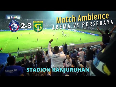 Suasana pertandingan dan Gol Arema vs Persebaya di Stadion Kanjuruhan