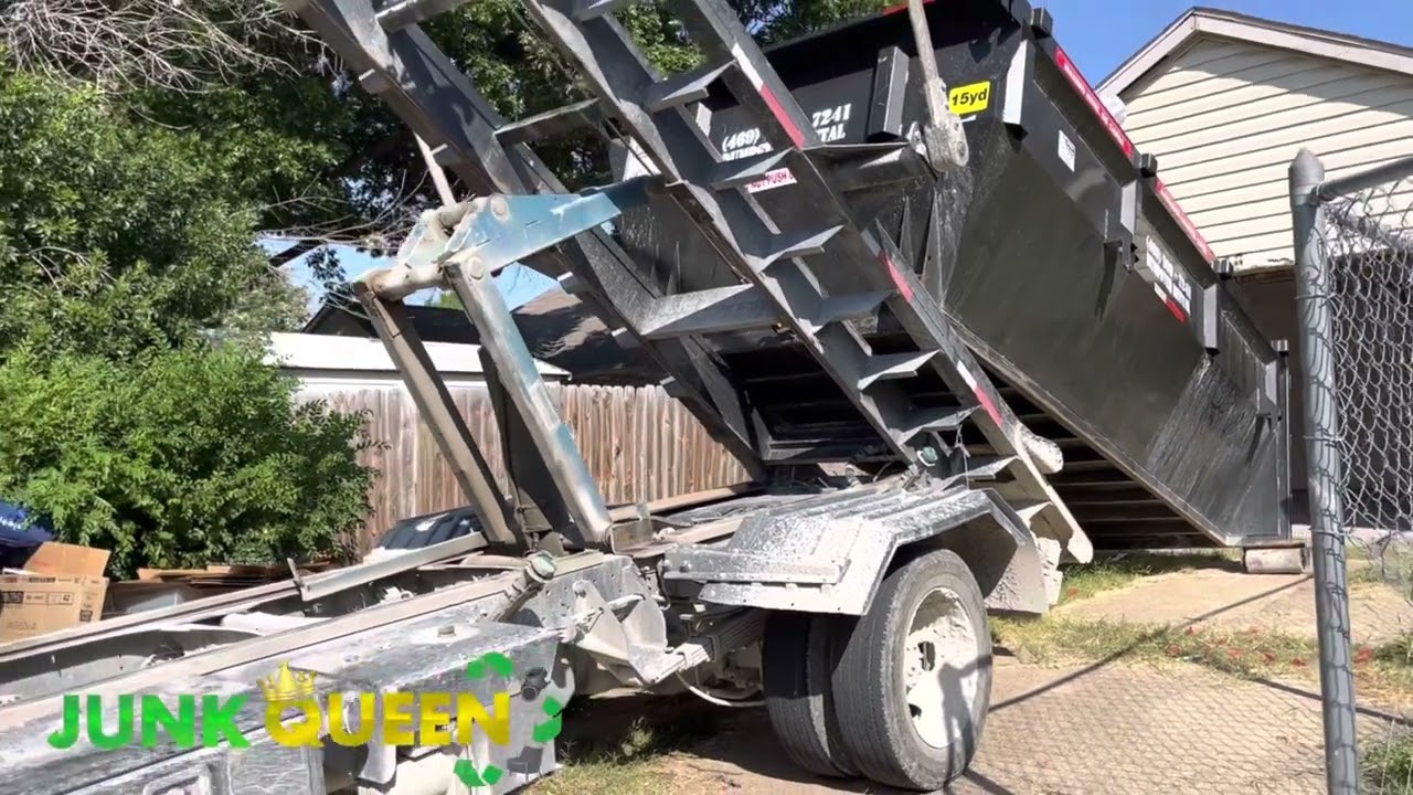 Alley Dumpster pick up by junkqueentx.com 469-909-7241