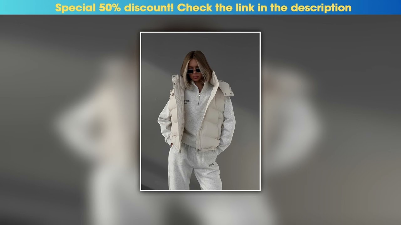 Slide Bornladies Women's New Autumn Winter Sleeveless Hooded Puffer Vest Hot Trendy Outerwear Fashi