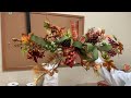 How to tutorial creating a floral FALL table or mantle center piece with Anna