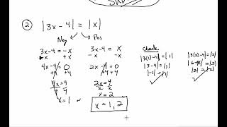 Alg 1 4 Solving Absolute Value   Write and Both sides Day2