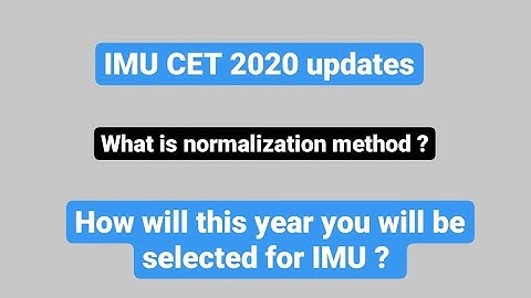 What is normalization method IMU talked about ? Watch this video if you want to know about it !