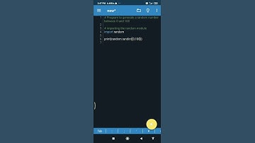 Generating a Random number in python programming language in mobile!!!