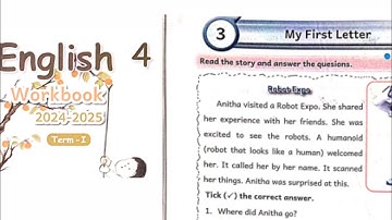 EE 4th standard English term 1 work book answers Unit 3 My first letter
