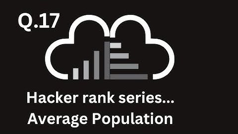 Hacker rank series... Average Population#sql #mysql