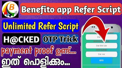 Benefito App Refer Script | Benefito App OTP Bypass | malayalam | New paytm cash earning apps script