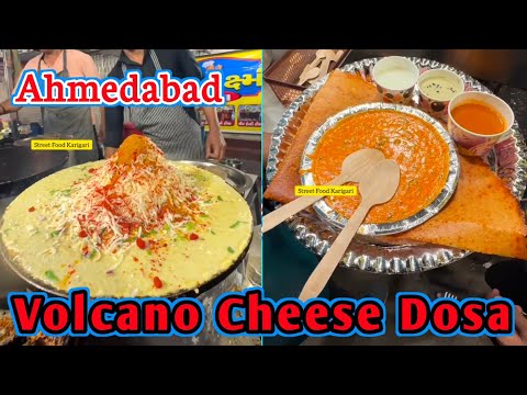 World Most Famous Cheese Volcano Dosa Ahmedabad, Best Street Food, Ahmedabad Viral Street Food