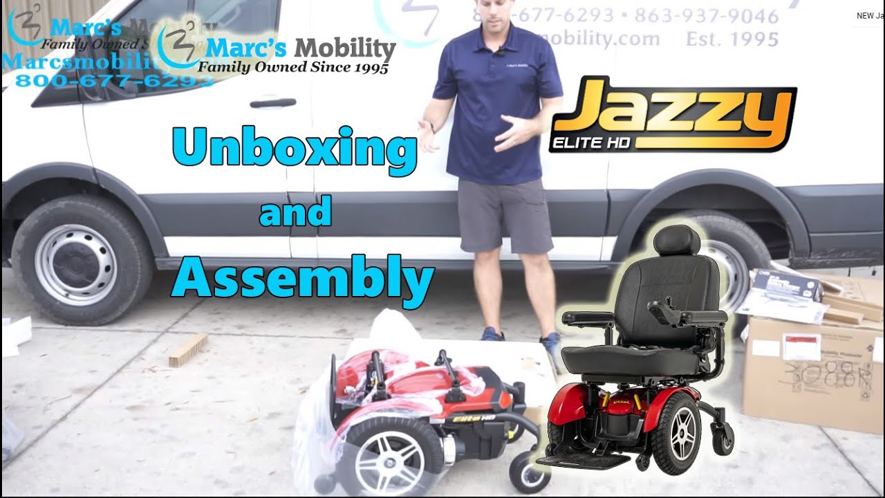 Jazzy Elite HD — как распаковать и собрать — большое кресло с электроприводом