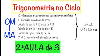 OMIMA – 2º ANO – TRIGONOMETRIA NO CICLO – 14ª Semana 04 a 08 mai – 2ª AULA de 3