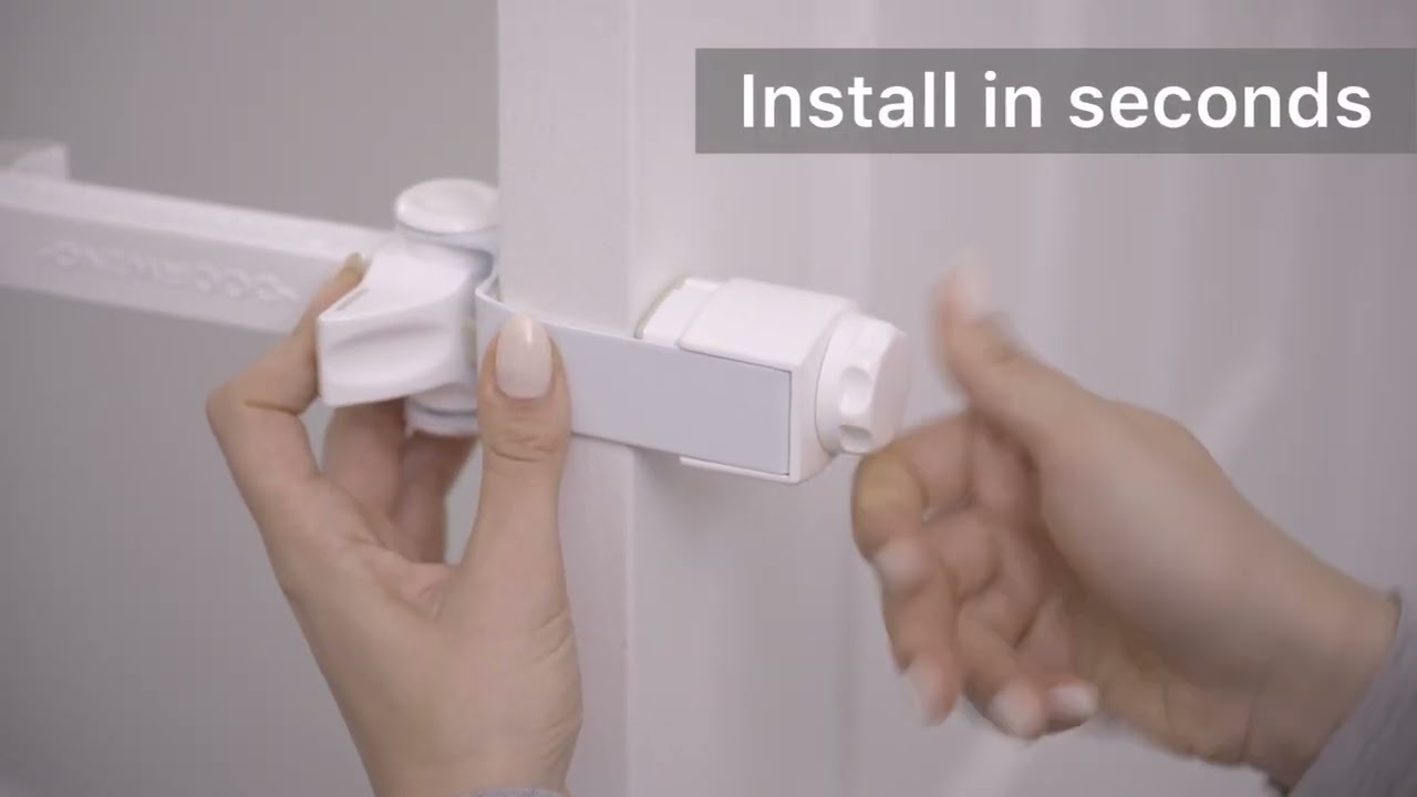 DOORWING Portable Door Lock & Stopper. Baby & Pet Proofing Latch. Keep Baby & Dog Out of Litter Box.