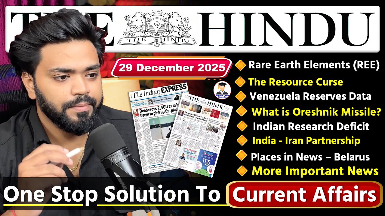 The Hindu Newspaper Analysis Today | 29 December 2025 | The Hindu Analysis | Daily Current Affairs