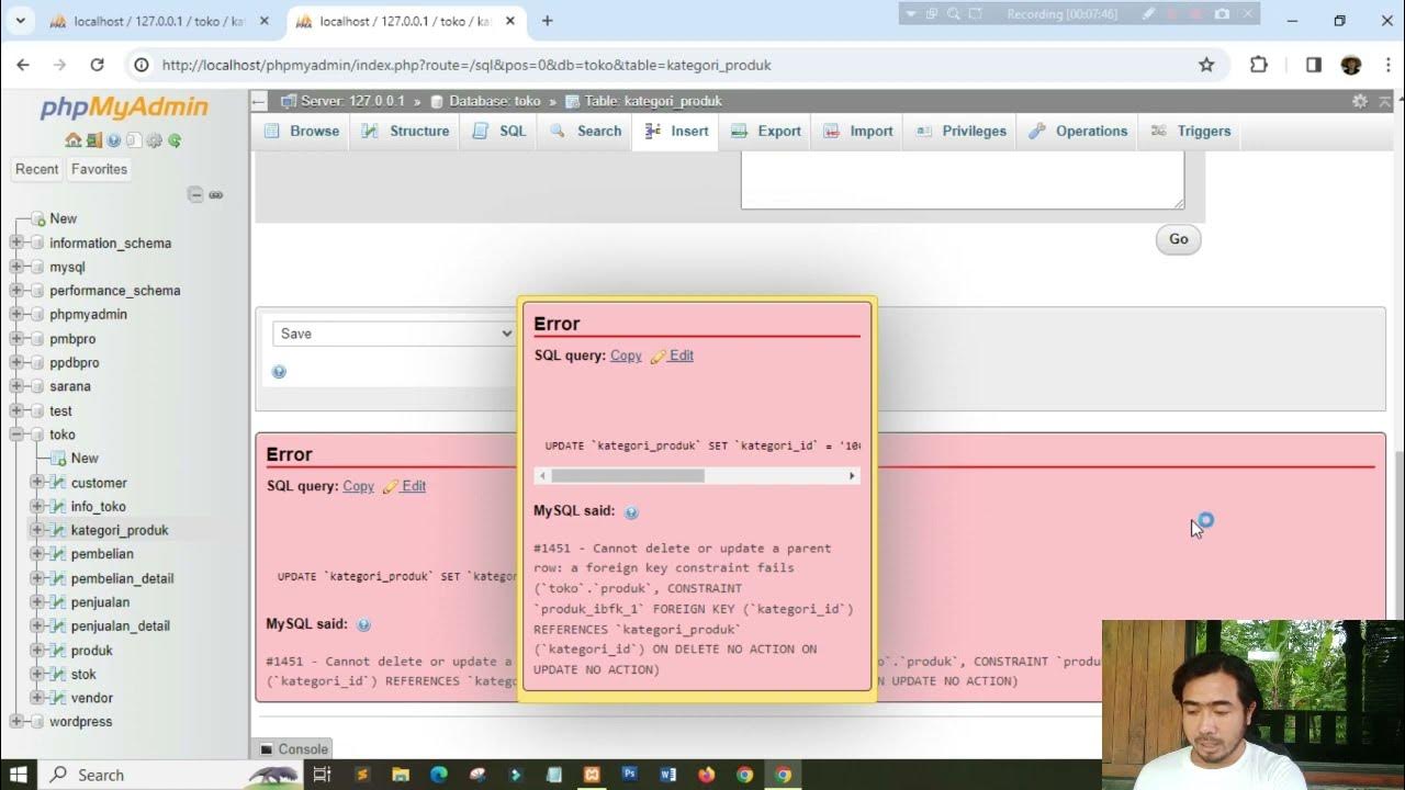 Memahami cascade set null no action dan restrict pada relasi tabel