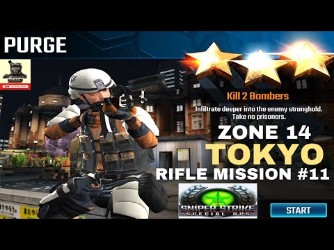 Campaign Zone 14 Tokyo Rifle mission #11 Purge sniper strike  : special ops ( iOS & Android )