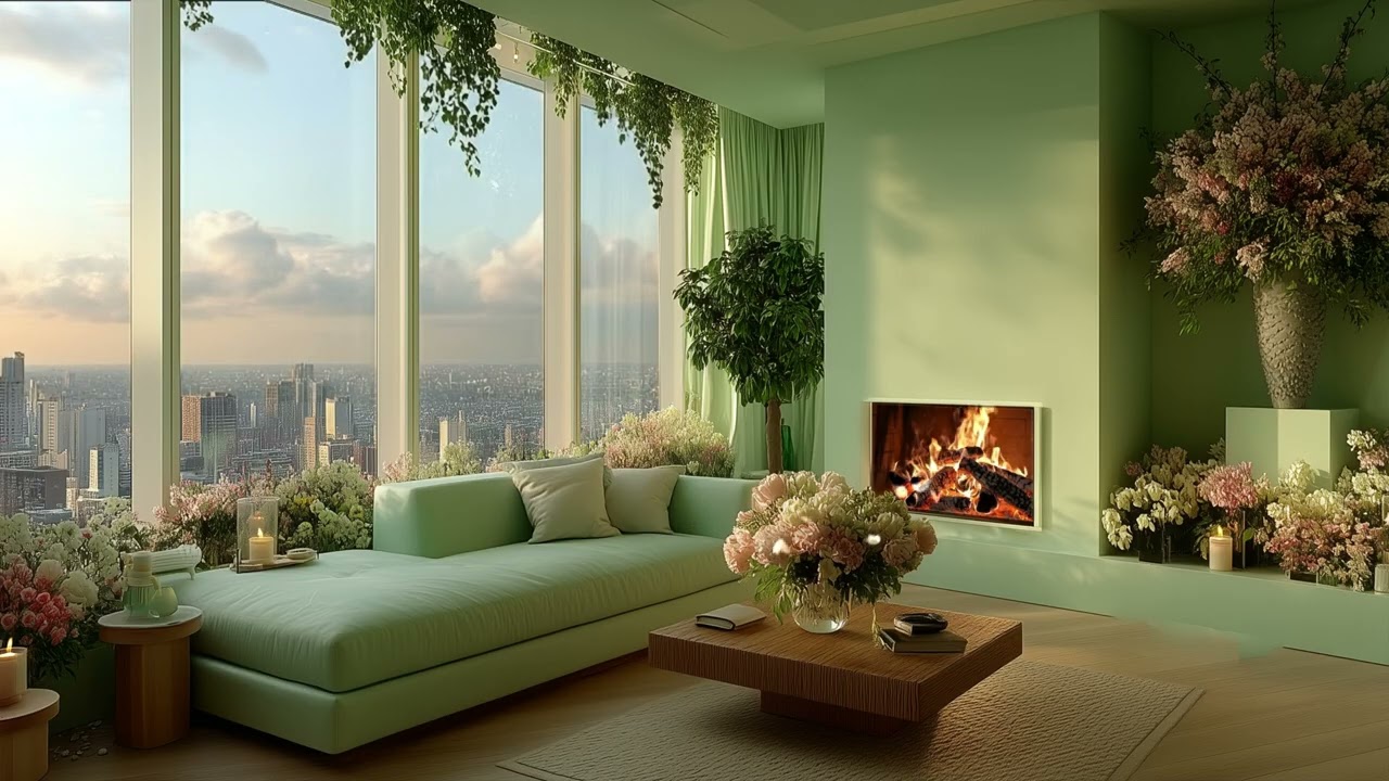 Tranquil Fireplace Ambience | Gentle Piano & Warm Fire for Relaxation and Peace