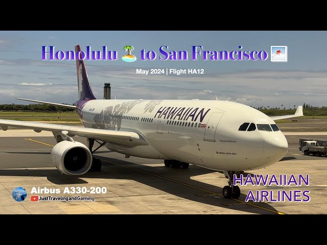 4K] Hawaiian Airlines A330 Flight | Honolulu 🏝️ to San Francisco