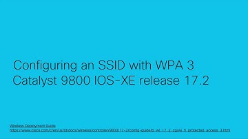Configuring a WPA3 SSID on Cisco Wireless Catalyst 9800