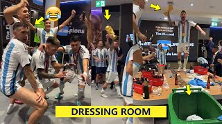 😂Messi, Martinez & Argentina Dressing Room Dance & Celebration with World Cup Trophy🏆