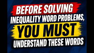 Before solving word problems you must understand these words