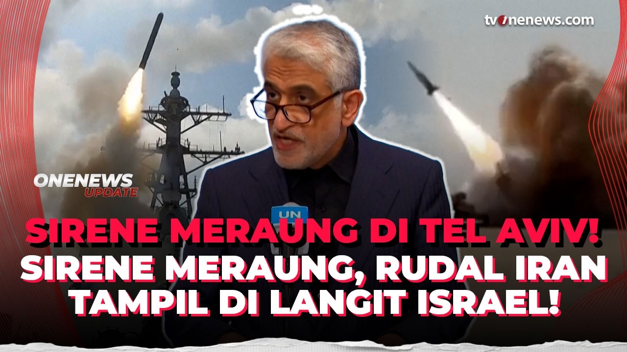 Momen Rudal Iran Bertebaran di Langit Tel Aviv, Diiringi Raungan Sirine Bersautan | OneNews Update