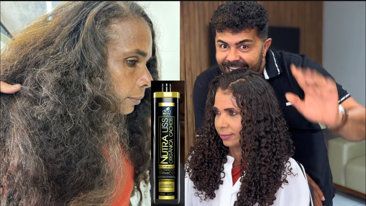 Tratamento para cabelos Trabalho social Antes e depois do nosso tratamento.