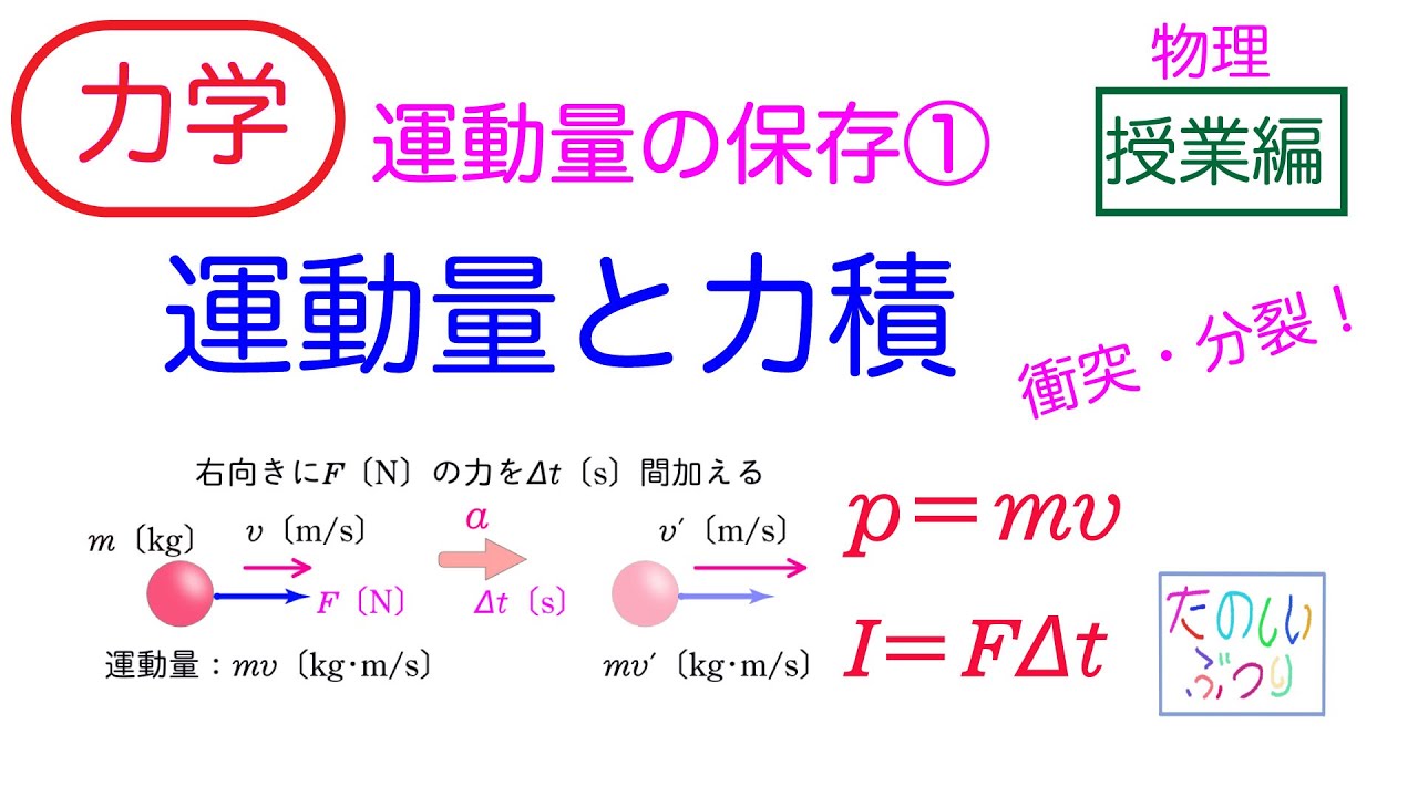 【運動量と力積】高校物理　物理　力学　運動量の保存① 運動量と力積　授業