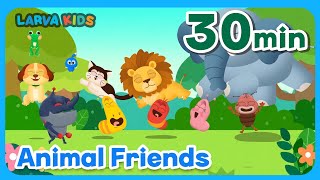 [30M] Animal Friends🐶 + more compilationㅣNursery rhymes for kids | LarvaKids Official