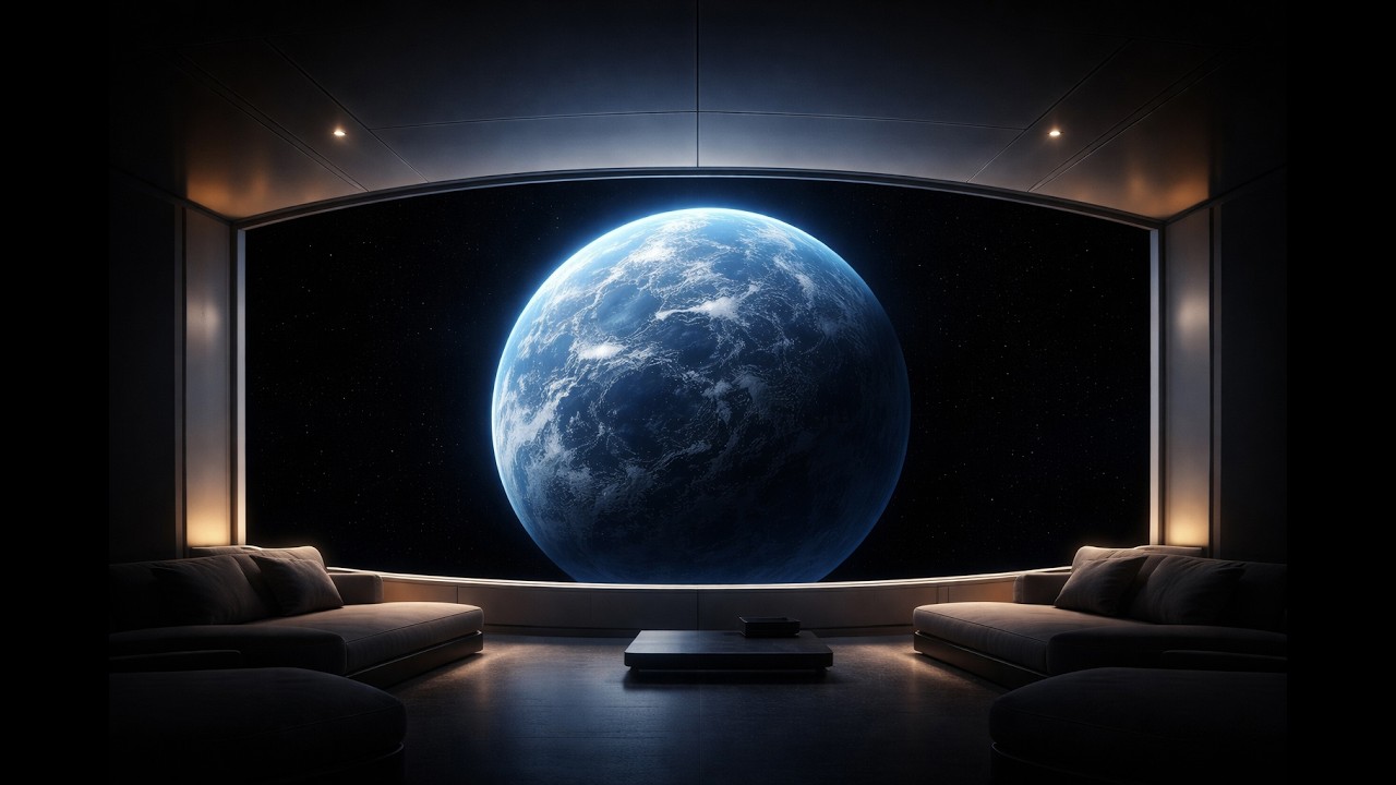 Rotating Planet View from a Space Habitat | Calm Sci-Fi Ambient (1 Hour)