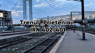 Trenul  "Prietenia" cu EA 060 (Depoul Suceava) și vagoane CFR, CFM, UZ | în Gara de Nord - 4K