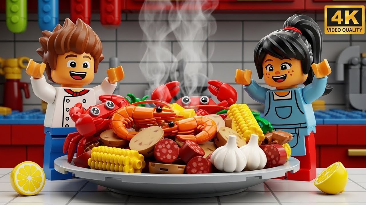 Special LEGO Seafood Boil with Corn and Potatoes 🦀🌽