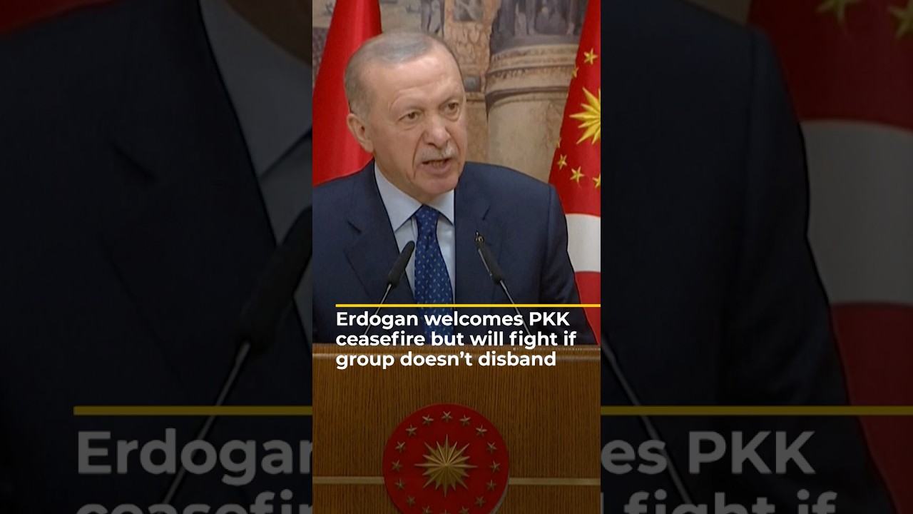 يرحب أردوغان بوقف إطلاق النار من جانب حزب العمال الكردستاني، لكنه يحذر الجماعة من ضرورة حلها.