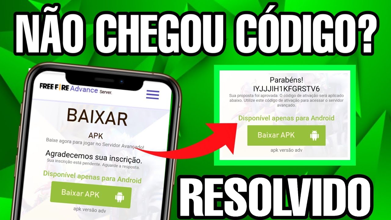 COMO PEGAR CODIGO DE ATIVAÇÃO DO SERVIDOR AVANÇADO DO FREE FIRE