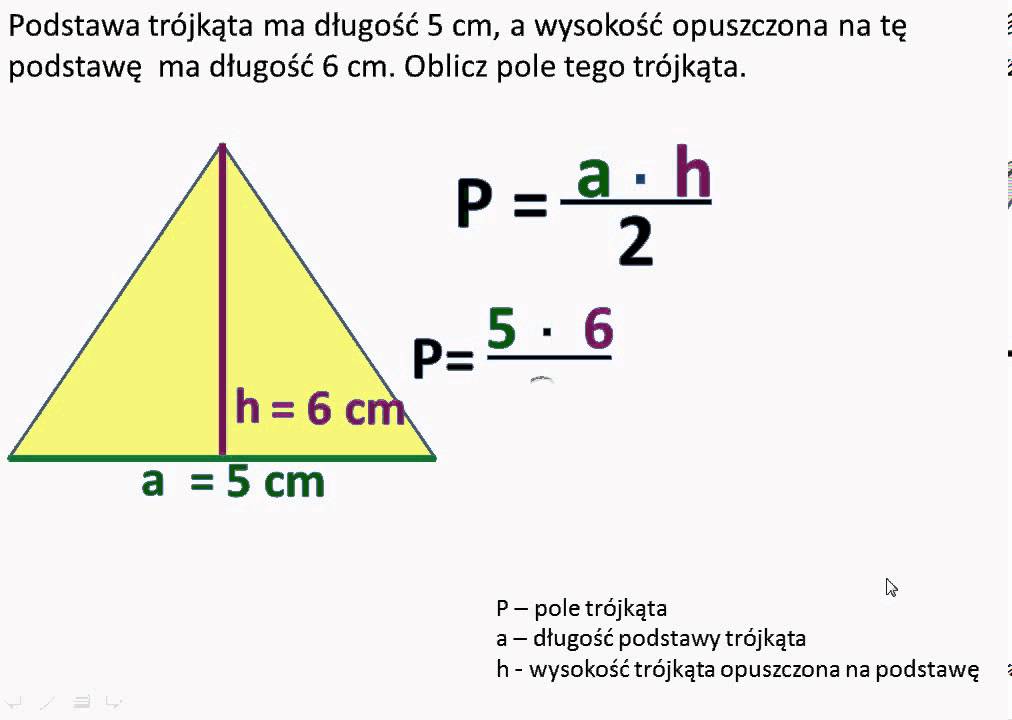 Jak Oblicza Się Pole Trójkąta Oblicz pole trójkąta - YouTube